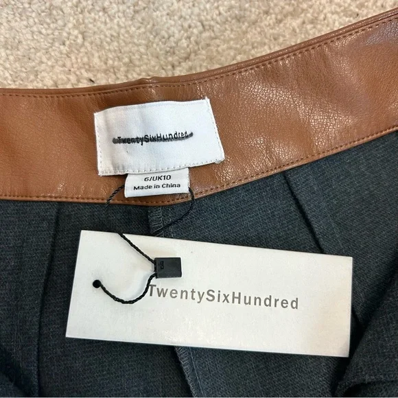 Anthropologie Twentysixhundred Brown faux leather cargo utility wide leg pants - Picture 11 of 17